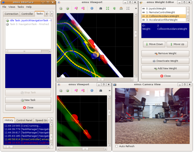 emss Interface running with several viewports and editors